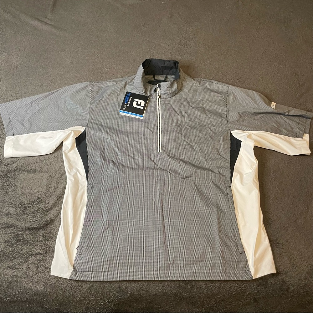 FootJoy Jacket Mens XL Grey DryJoys Hydrolite Rain Shirt 1/4 Zip Pullover NEW